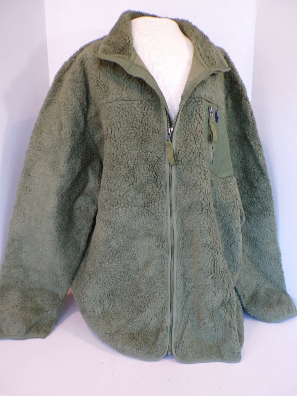 NWT Men’s Polo Ralph Lauren Hybrid Fleece Jacket Size XXL Olive Green Full Zip